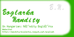 boglarka mandity business card